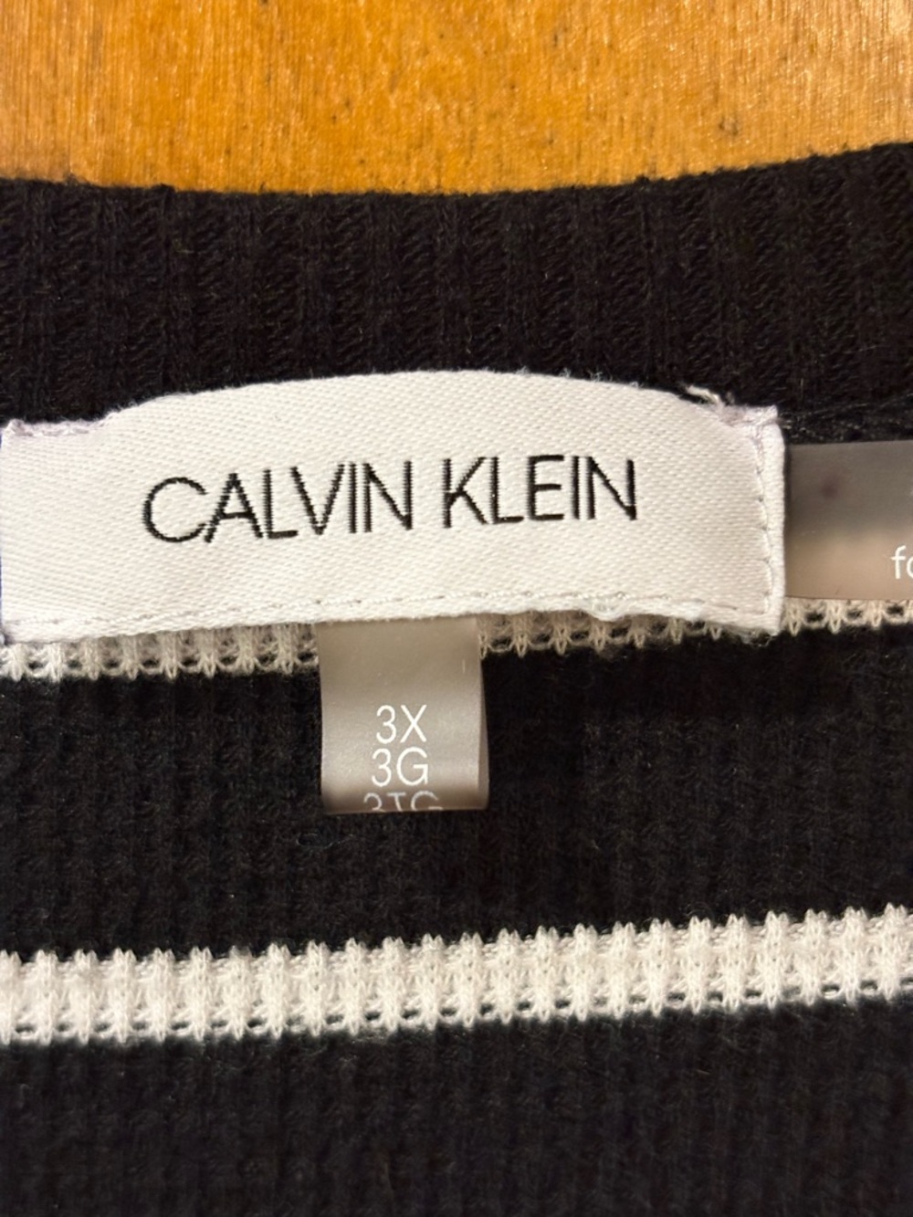 Calvin Klein Black & White Striped Short-Sleeve Henley Tee - Picture 3 of 4